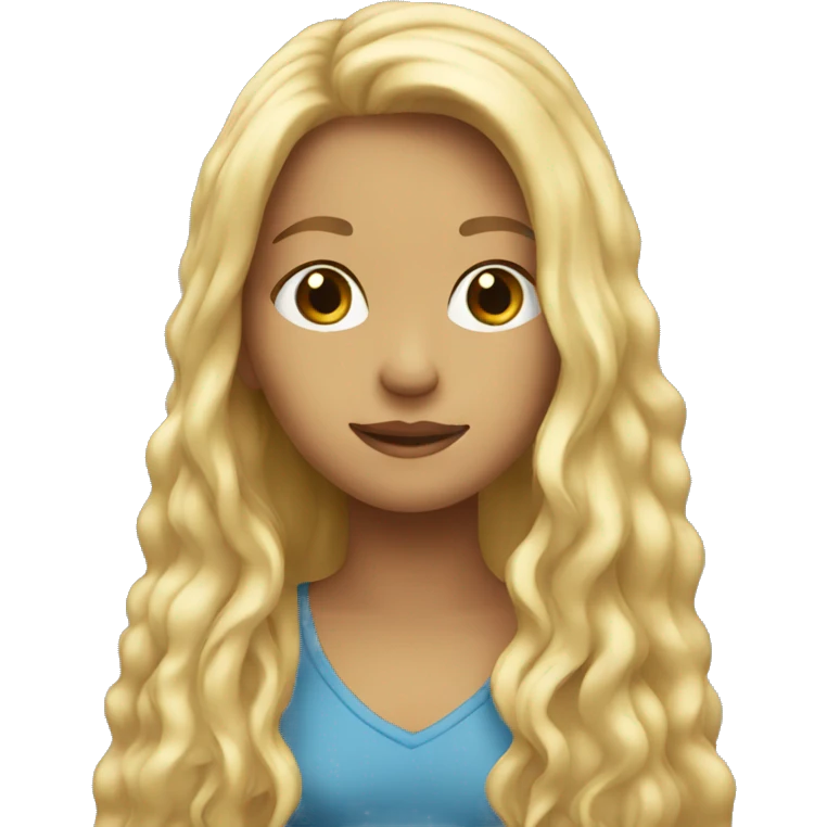 A blond girl profile with long hair emoji