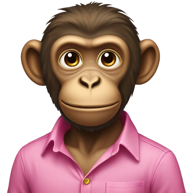 Monkey wearing pink shirt emoji
