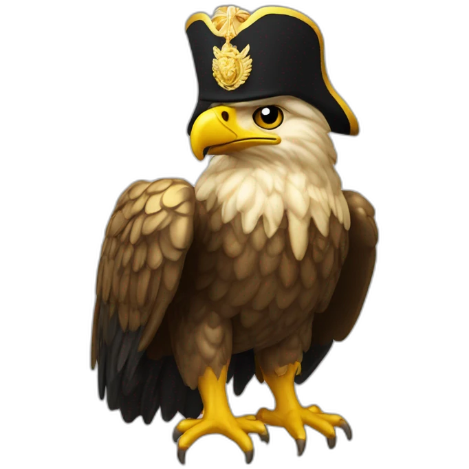 golden imperial eagle with napoleon tricorne hat emoji