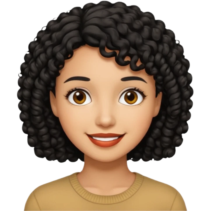 short black curly hair woman mom emoji