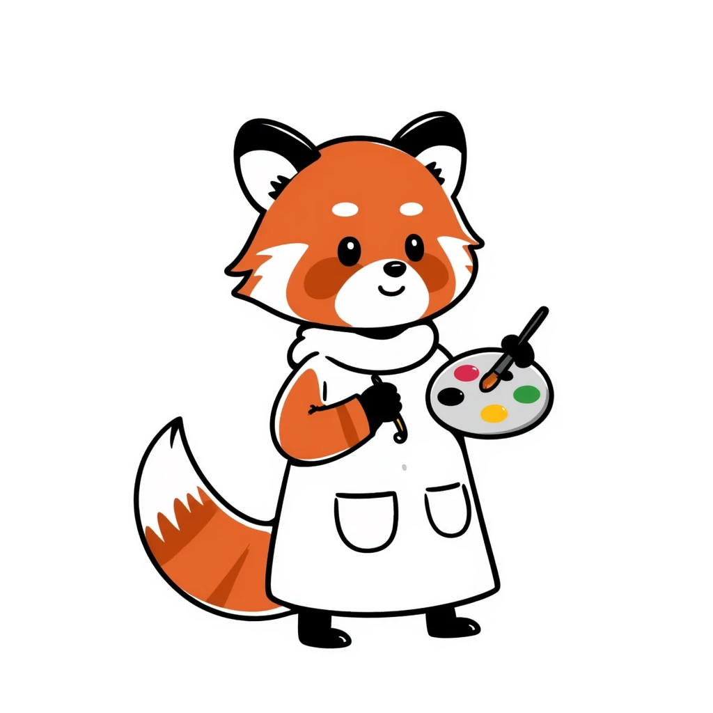 red panda with brush and pallet emoji