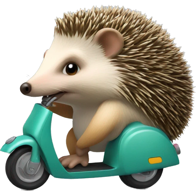 Hedgehog on a scooter emoji
