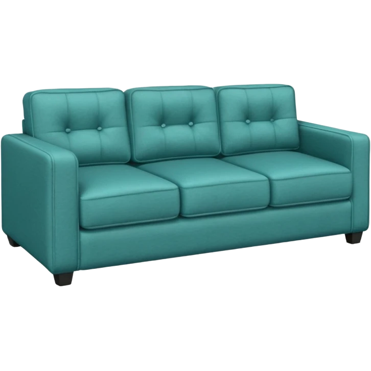 Square teal three-seater sofa  emoji