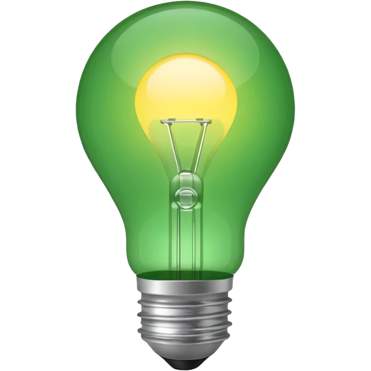 Small icon emoji of bulp, minimum details, green #36a767 main color emoji