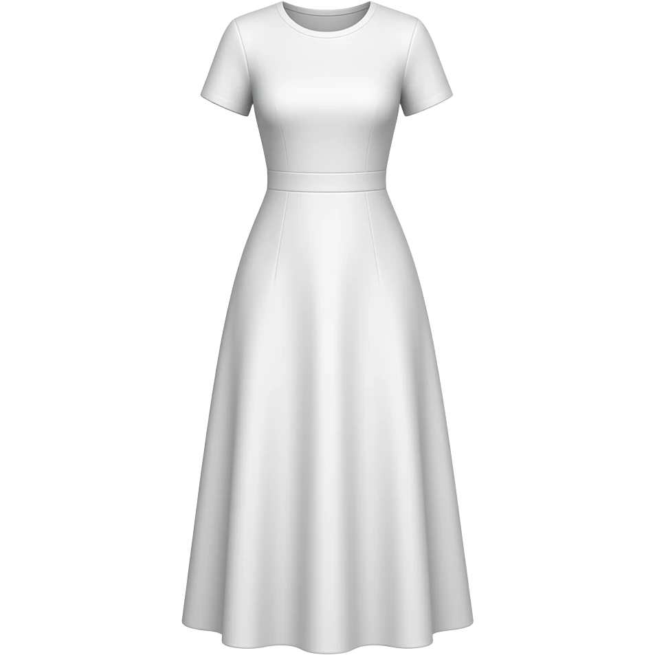 white no collar short sleeve Maxi Dress long emoji