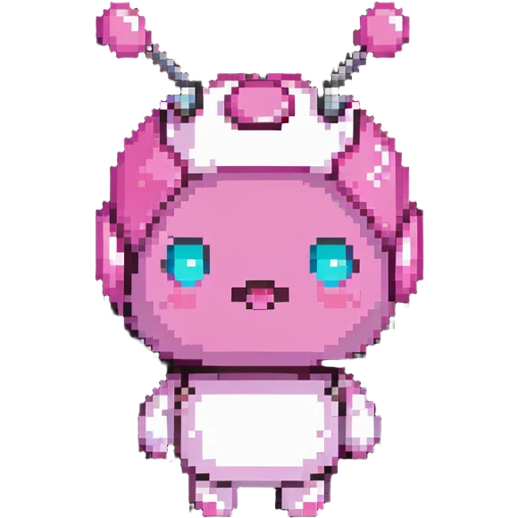 Majin Buu from Dragon Ball Z, pink round character, antenna on head, cute facial expression emoji