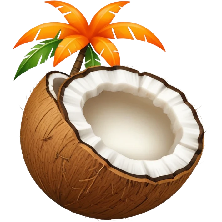 Coconut with orange  emoji