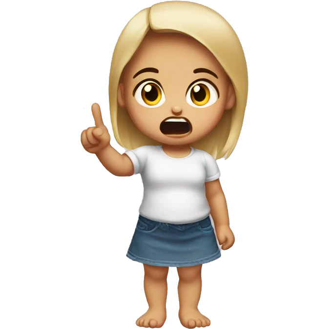angry baby girl pointing with hand emoji