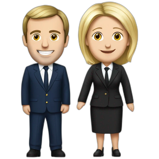 Macron et marine lepen emoji