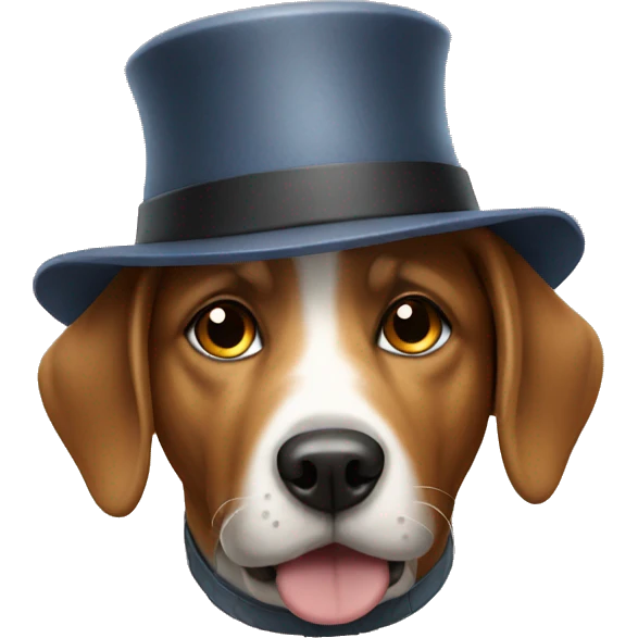 Dog with hat emoji