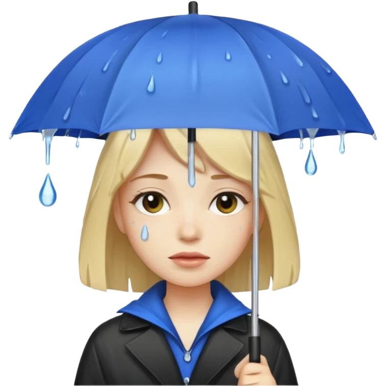 People getting wet (umbrella, dripping hair) emoji