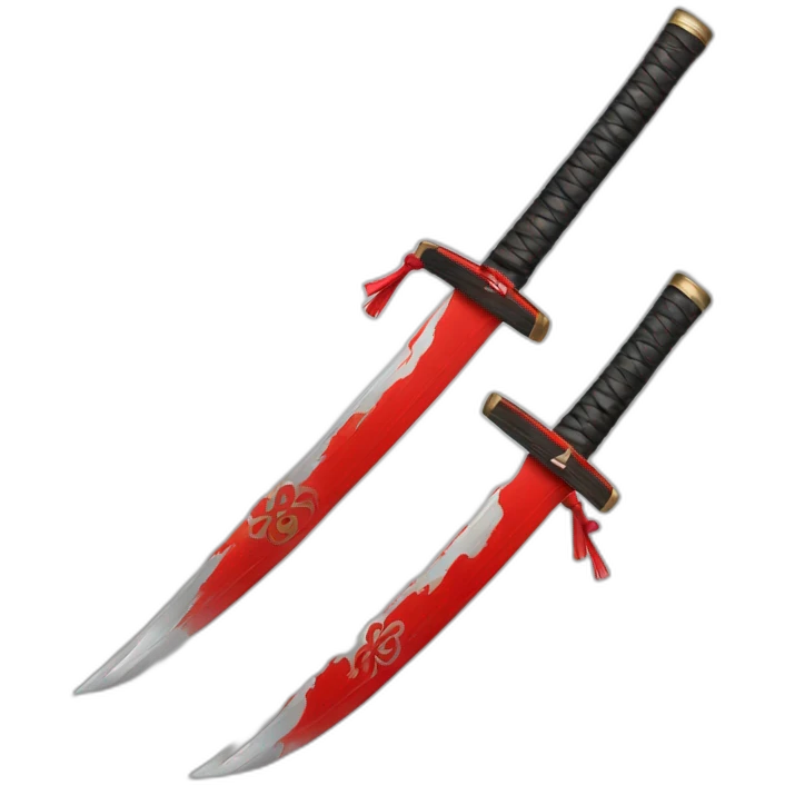 Crossed Japanese katanas with a red circle emoji