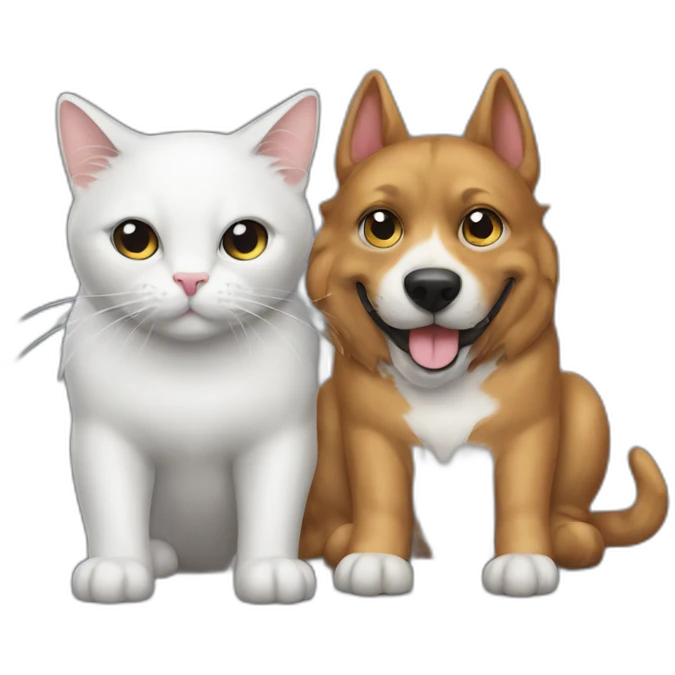 Cat on a dog emoji