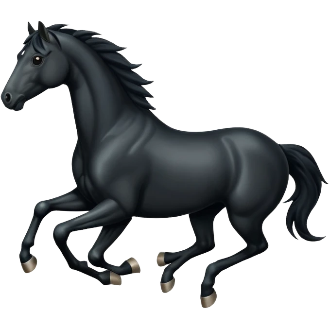 Running Black horse emoji