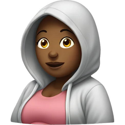 pregnant woman in a hoodie emoji