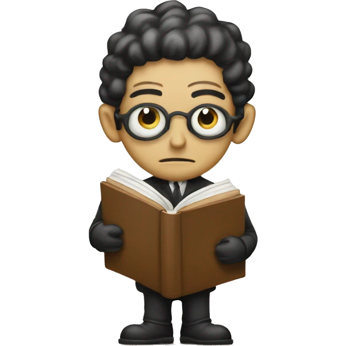 Kafka holds a book in his hands emoji
