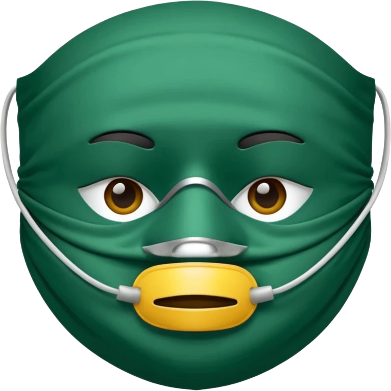 a dark green cloth face mask emoji