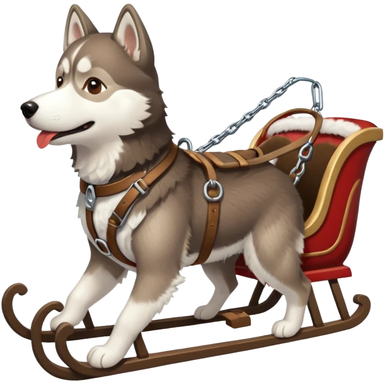a sleigh pulled by a husky  emoji