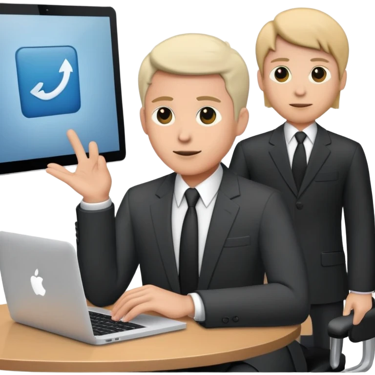 Business meeting online macbook emoji
