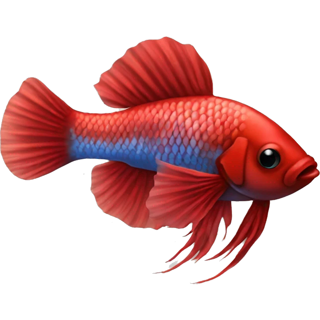 Single red betta fish emoji