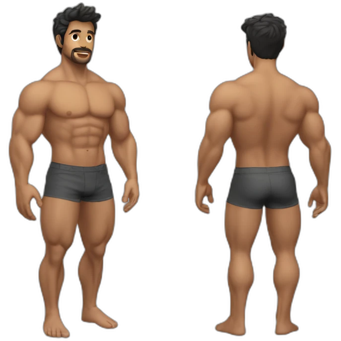 latino Muscularmale large round butt realistic emoji