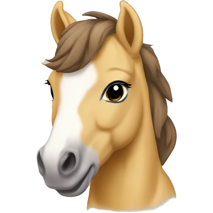 Piebald palomino yellow brown horse foal baby emoji