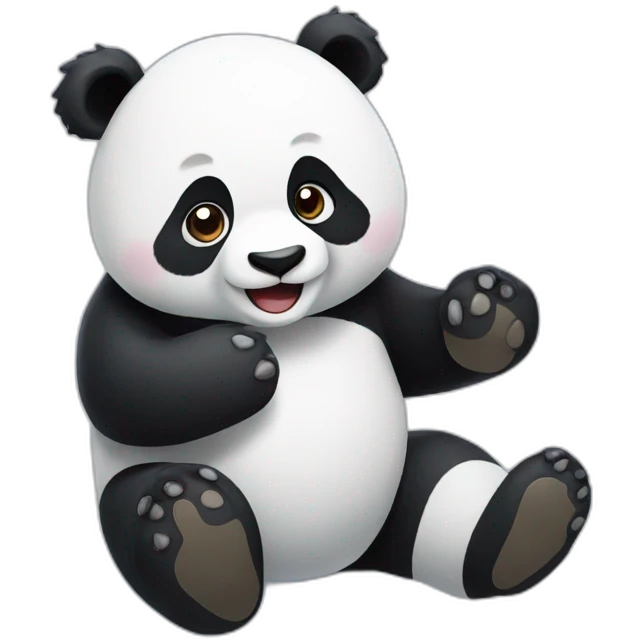 Panda playing in the snow emoji