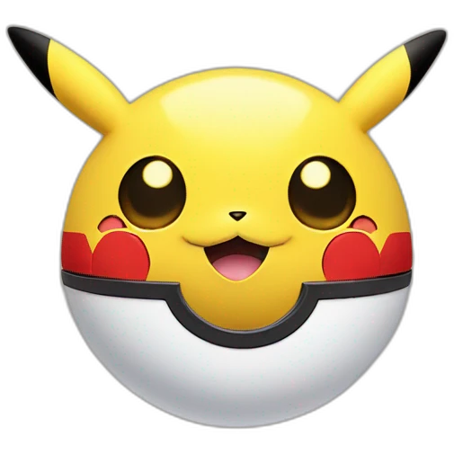 pikachu peeking out of poke ball emoji