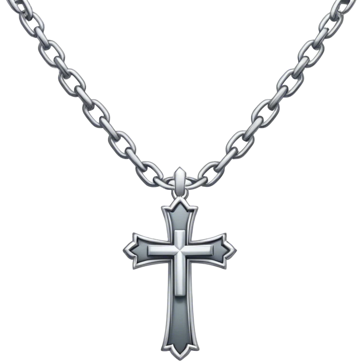 Chain necklace with a cross emoji