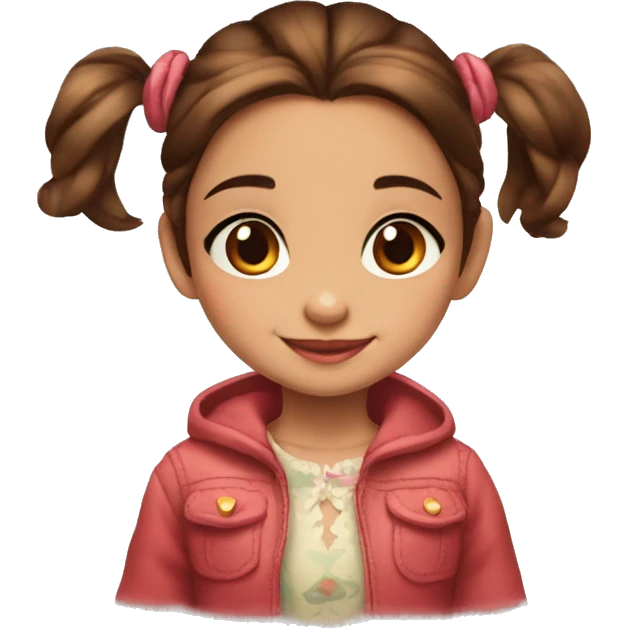 Niña morena de 7 años vestida de stitch emoji