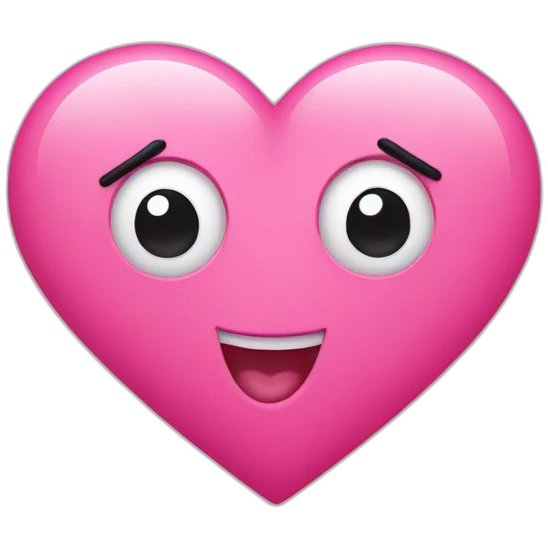 heart eyed emoji with pink hearts as eyes emoji