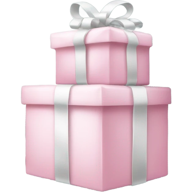 Light pink Christmas gifts under a white Christmas tree  emoji