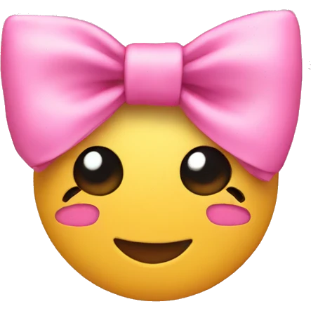 Emoji with pink bows emoji