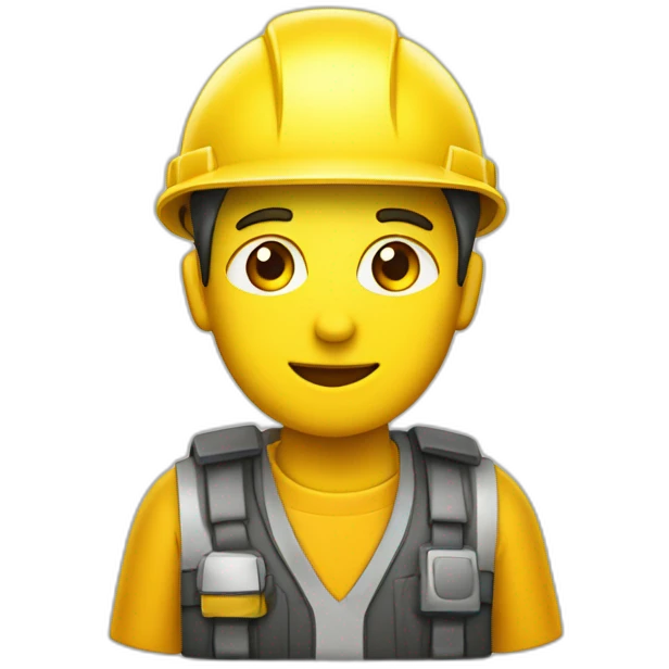 ingeniero con casco amarillo y chaleco emoji