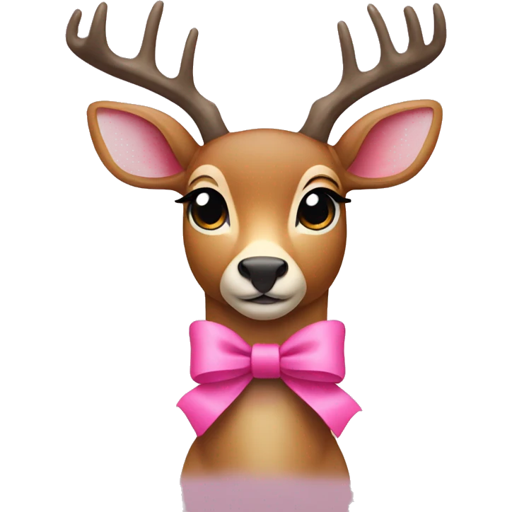 deer with a pink bow emoji