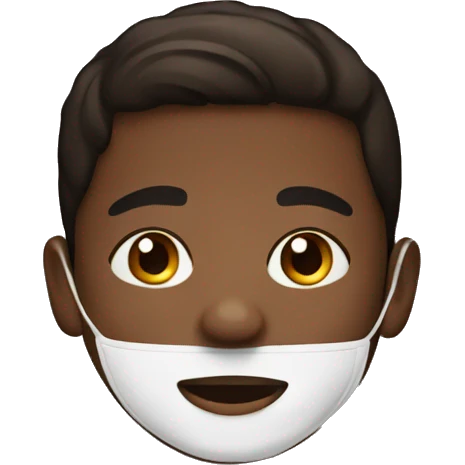 Brown skin boy face mask  emoji
