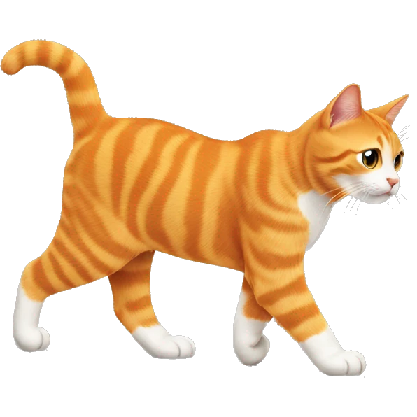 orange cat walking to the right emoji