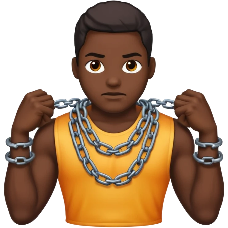 Black person with chains emoji