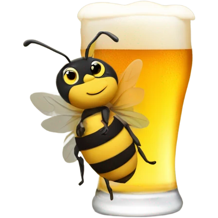 Bee drinking beer emoji