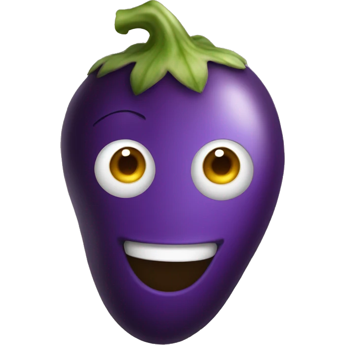 Eggplant on his face  emoji