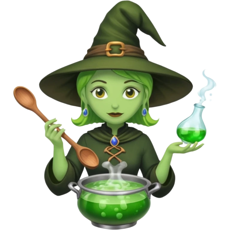 green witch cooking potion emoji