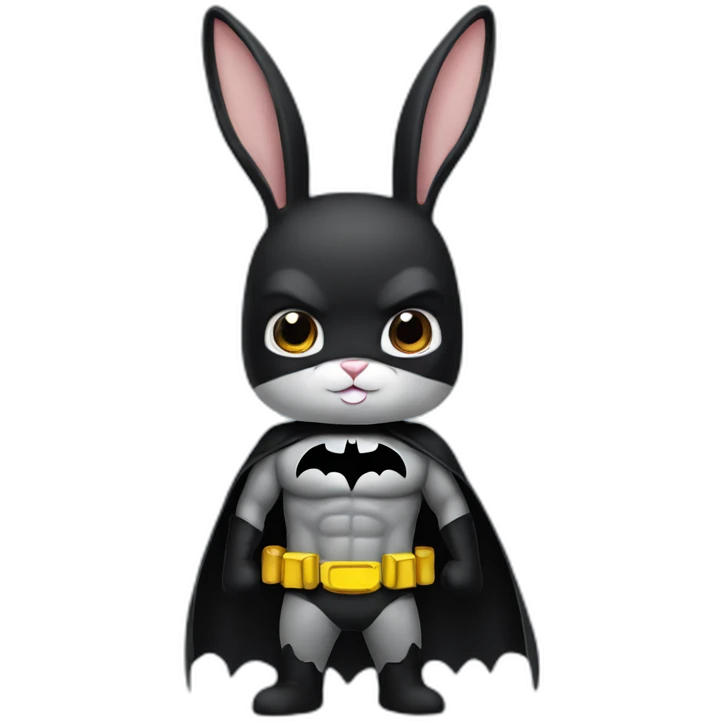 Rabbit dressed as Batman emoji