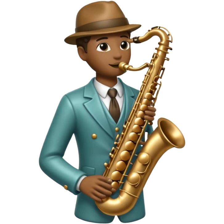statue playing saxophone emoji