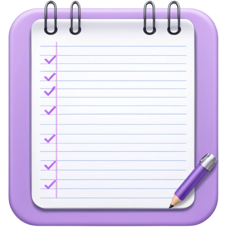 Pale purple to do list emoji