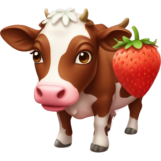 strawberry cow emoji