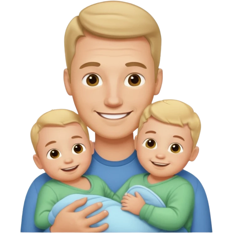 white man with three babies emoji