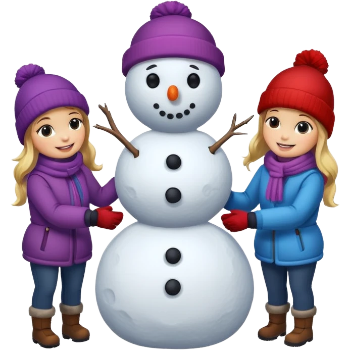people making a snowman emoji