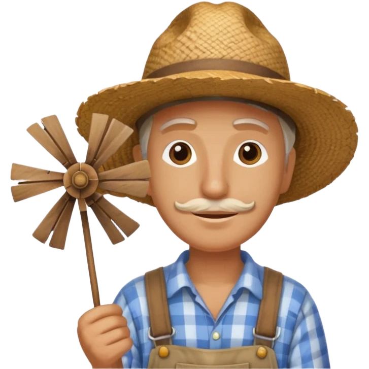 Farmer holding a mini windmill emoji
