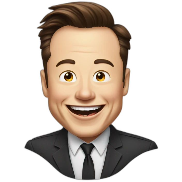 Elon musk more detailed laughing face emoji