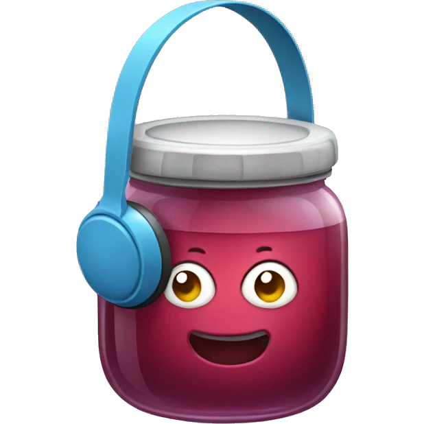 Jar of jelly with headphones emoji